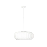 Witte stoffen hanglamp Ø 45 cm met segmentontwerp Kyoto