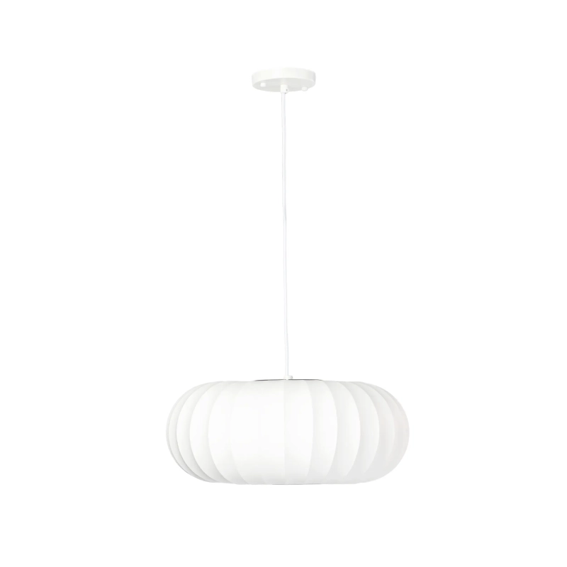 Witte stoffen hanglamp Ø 45 cm met segmentontwerp Kyoto