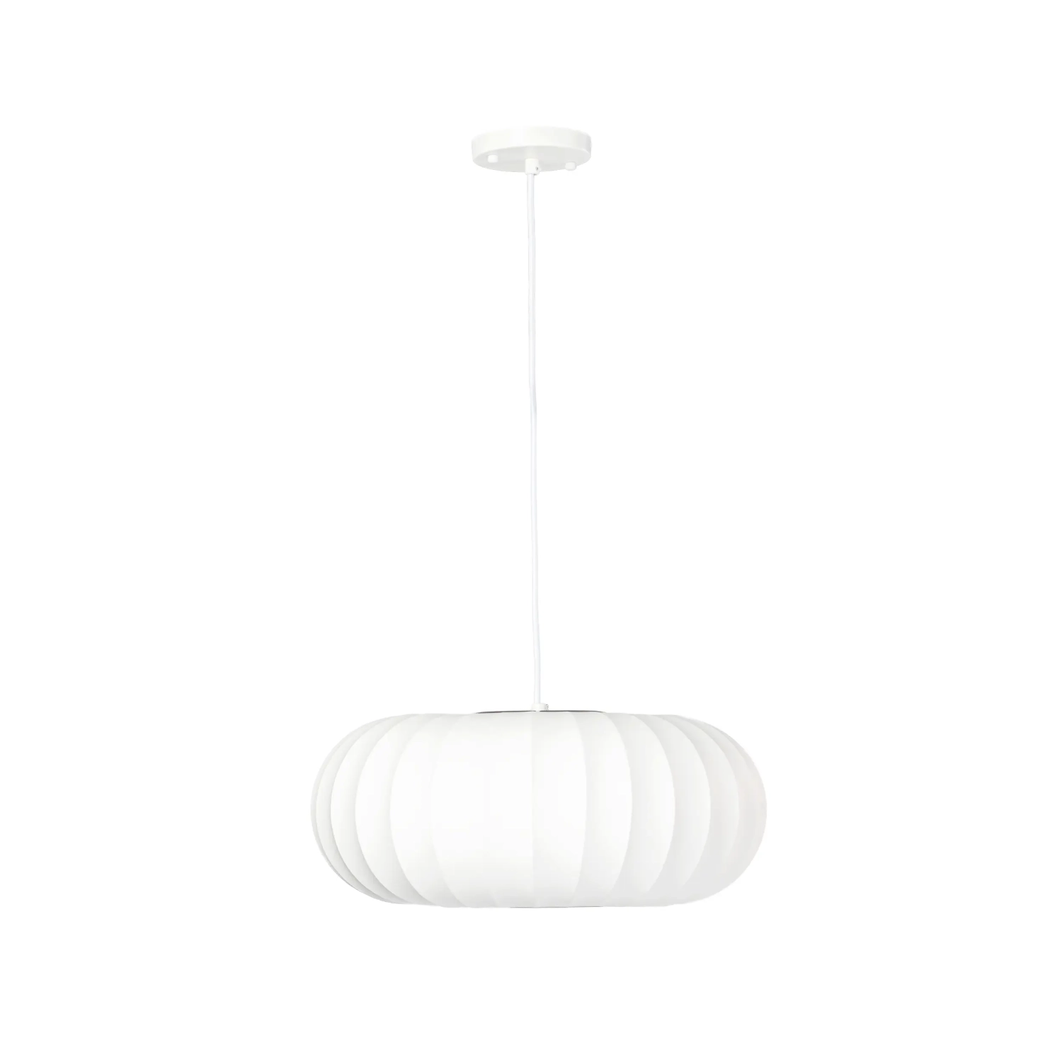 Witte stoffen hanglamp Ø 45 cm met segmentontwerp Kyoto