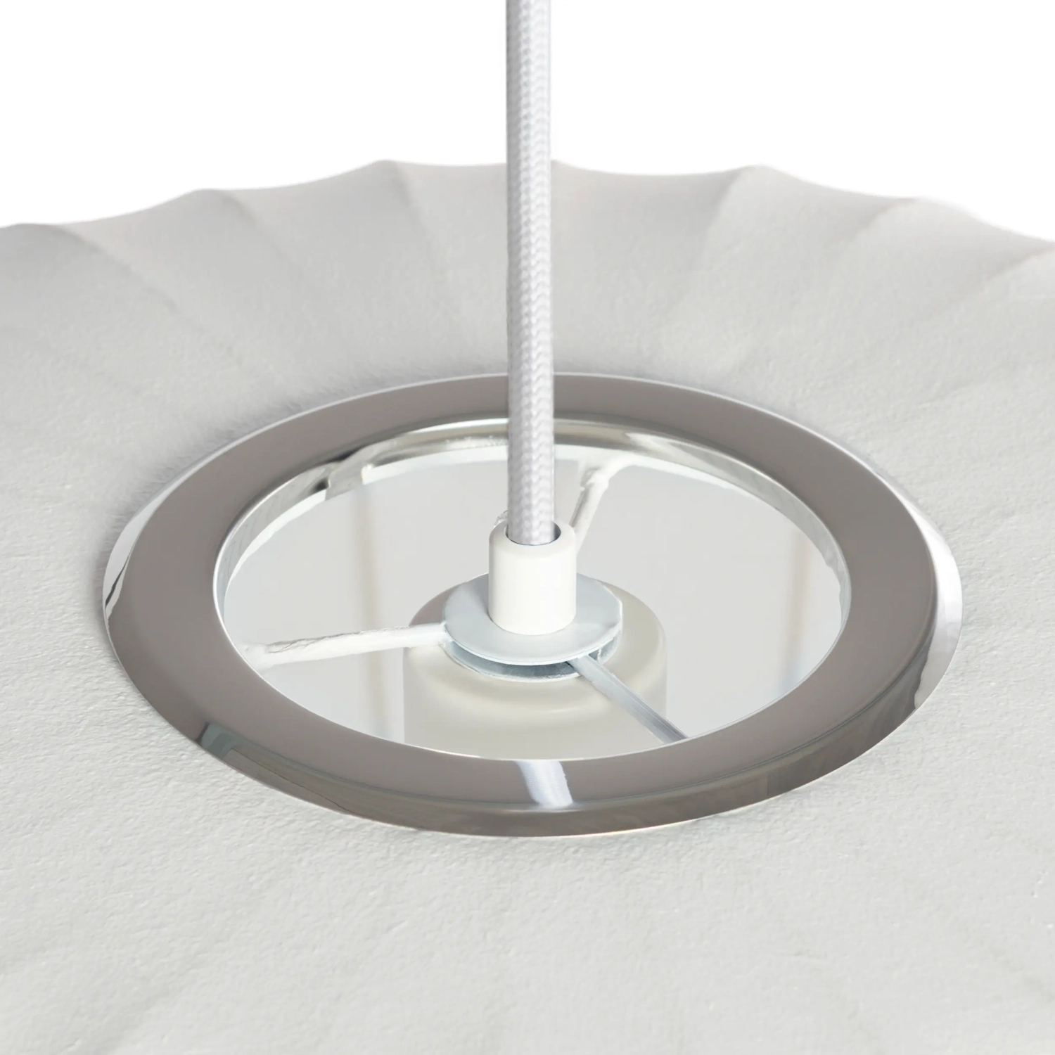 Witte stoffen hanglamp Ø 45 cm met segmentontwerp Kyoto
