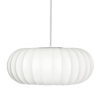 Witte stoffen hanglamp Ø 45 cm met segmentontwerp Kyoto