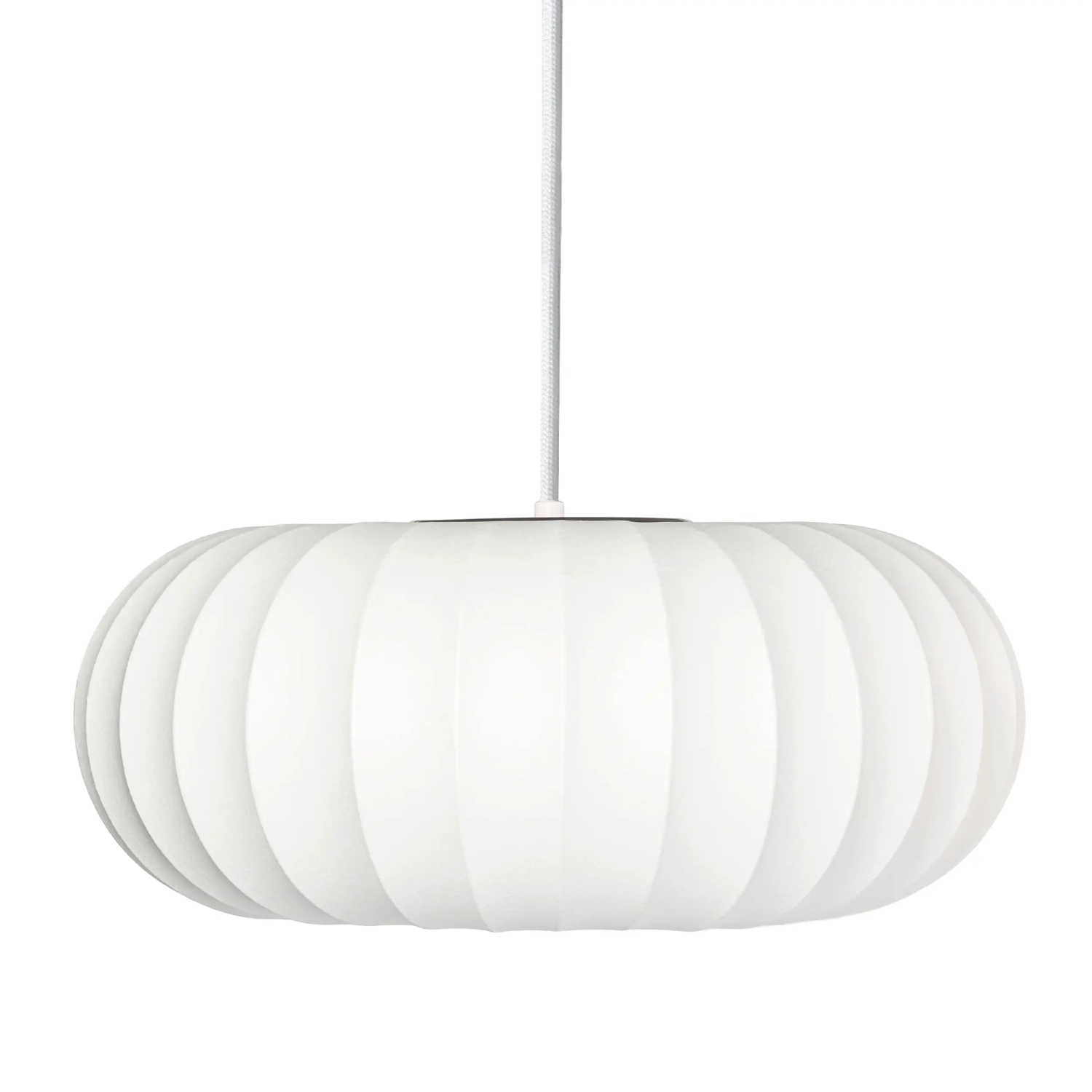 Witte stoffen hanglamp Ø 45 cm met segmentontwerp Kyoto