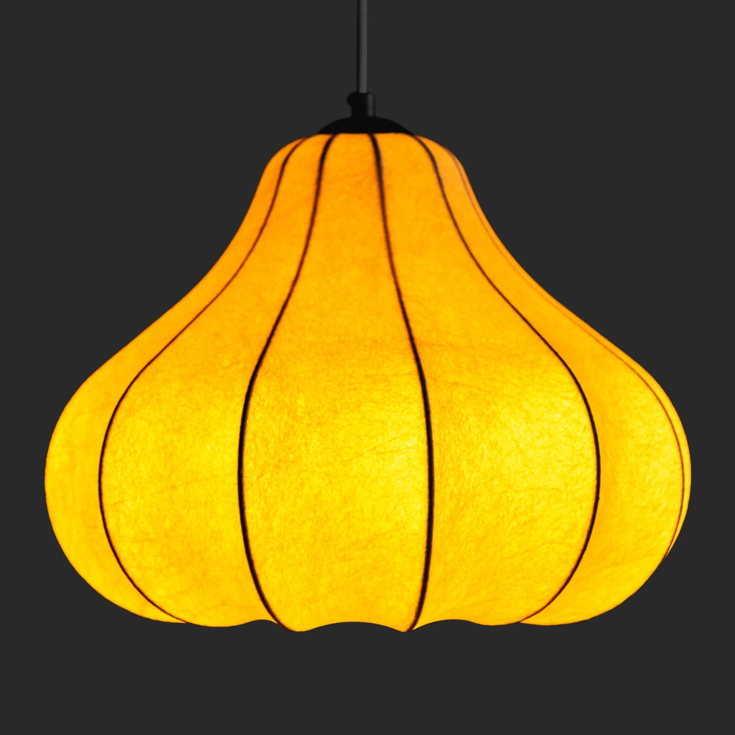 Stoffen hanglamp Ø 40 cm met organische vorm, Kyoto