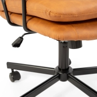 Bureaustoel bekleed met bruin kunstleer - Mobelarium