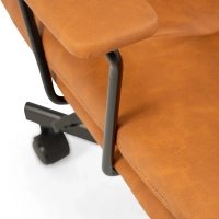 Bureaustoel bekleed met bruin kunstleer - Mobelarium
