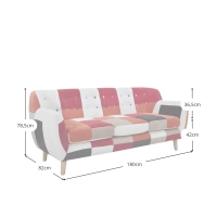 3-Sitzer Sofa gepolstert in Patchwork - Patchwork Sofas - Mobelarium