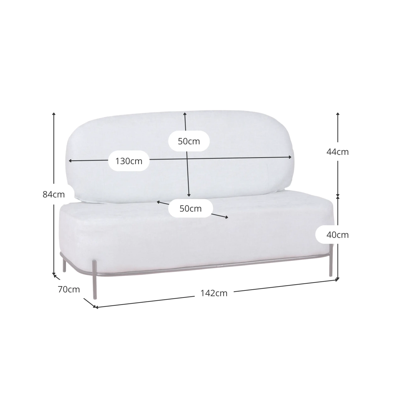 2 istuttava sohva Ecónomico Clair - Design sohvat - Mobelarium