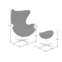 Egg Stoel Stoel met Voetensteun - Moderne Fauteuils - Mobelarium