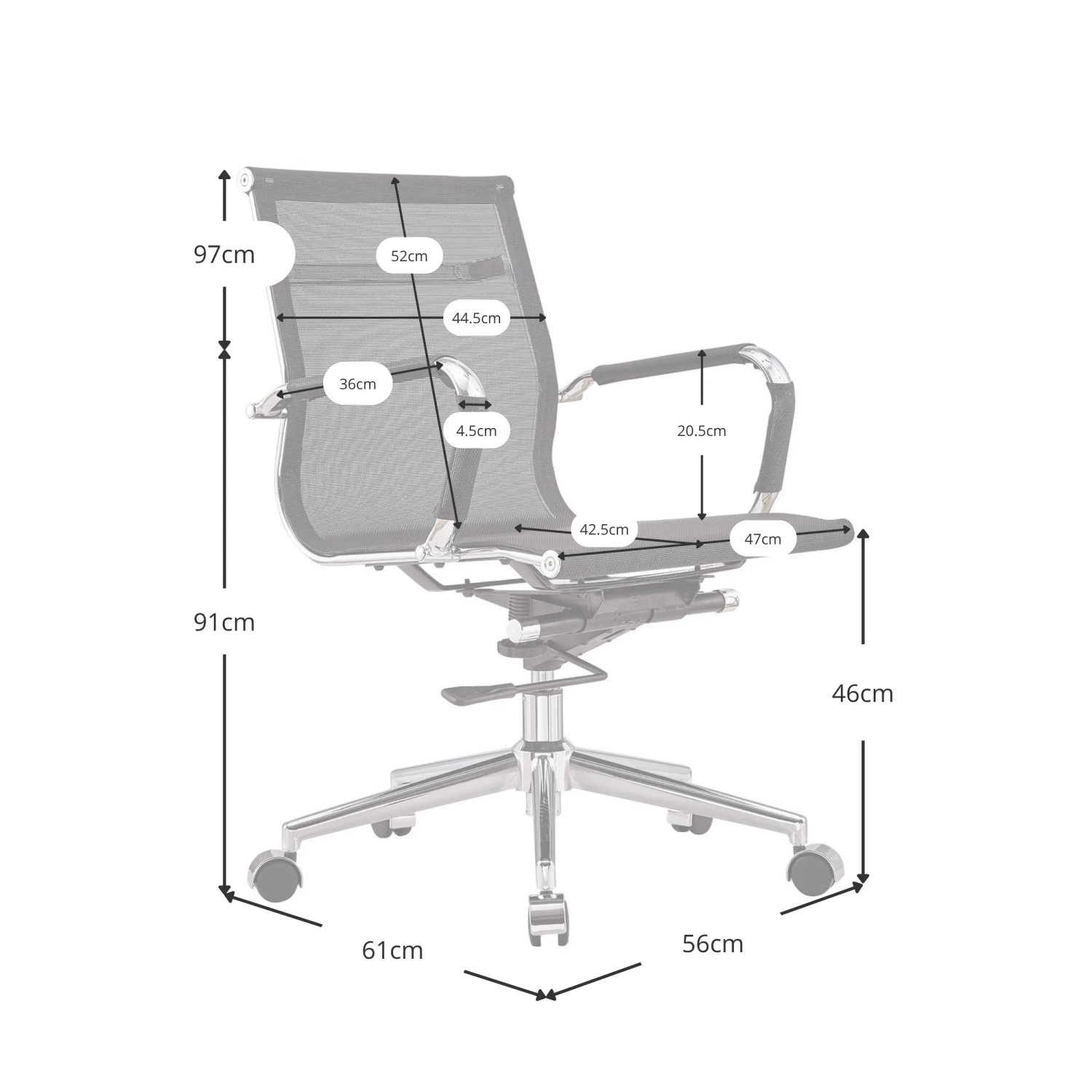 Kontorsstol Mesh Lowback Special Edition | Andningsbar och justerbar stol