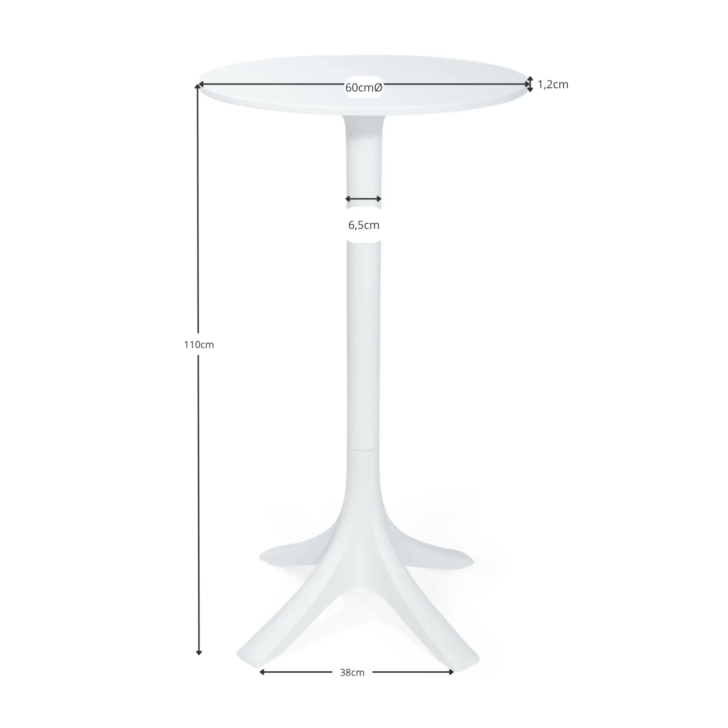 Barcelona korkea ulkopöytä, halkaisija 60 cm – Design-ulkopöydät