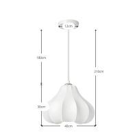 Lampa wisząca z tkaniny, Ø 40 cm, o organicznym kształcie, model Kyoto