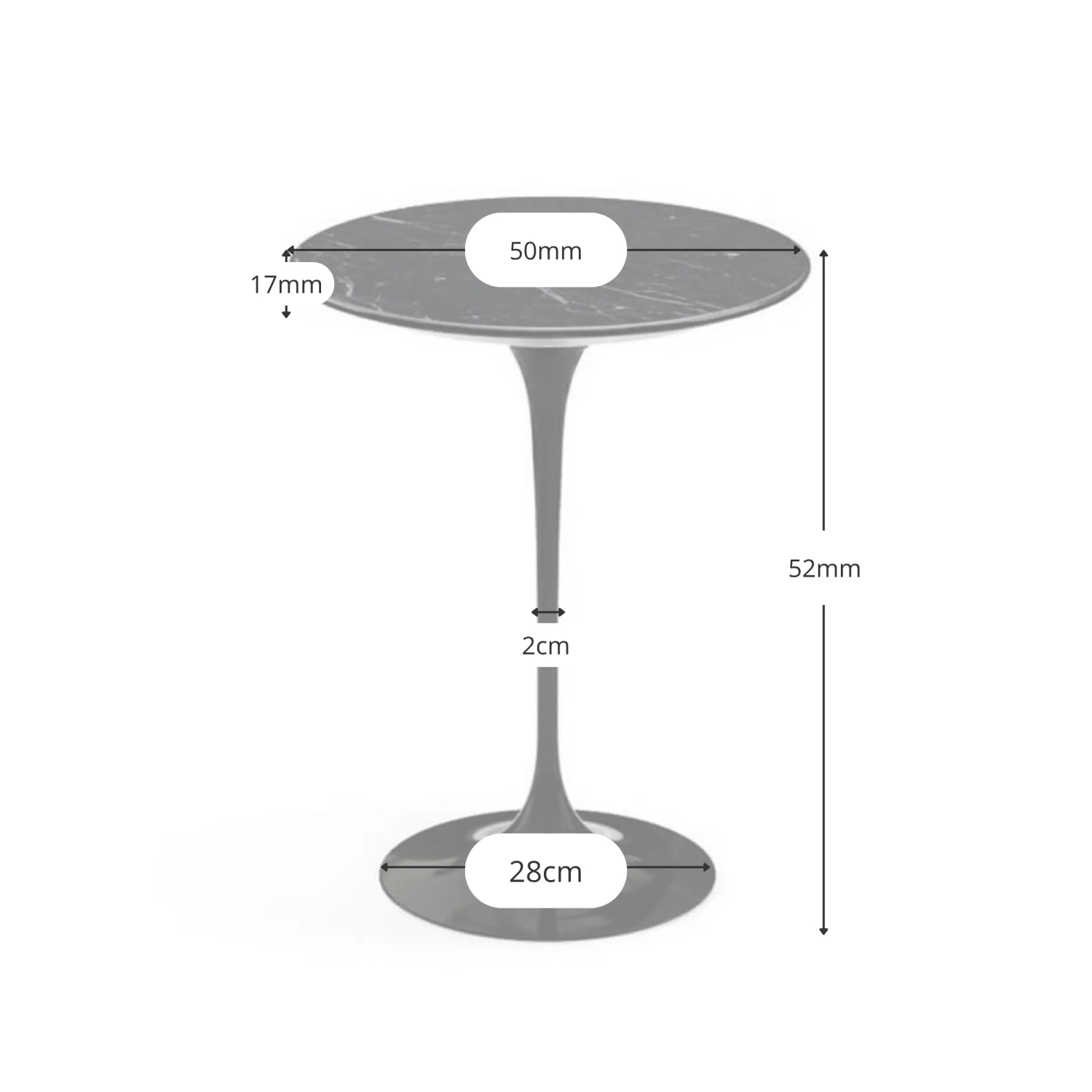Tulip Bijzettafel - Marmeren Bijzettafels - Meubeldesign
