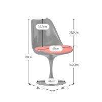 Replica Tulip-stoel, geheel zwart - Designstoelen - Mueble Design