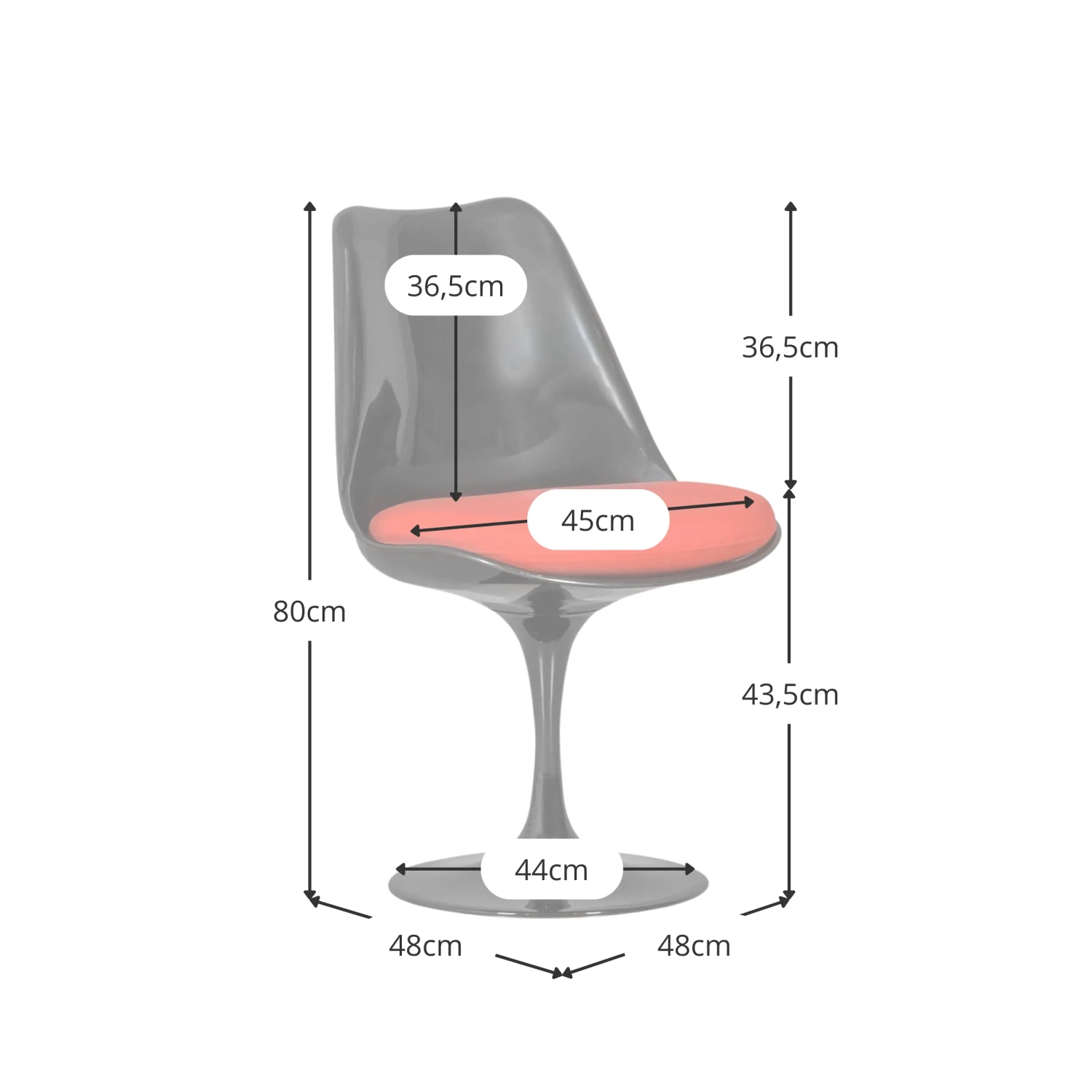 Tulip-Stuhl (Replik), komplett in Schwarz Designerstühle Mueble Design