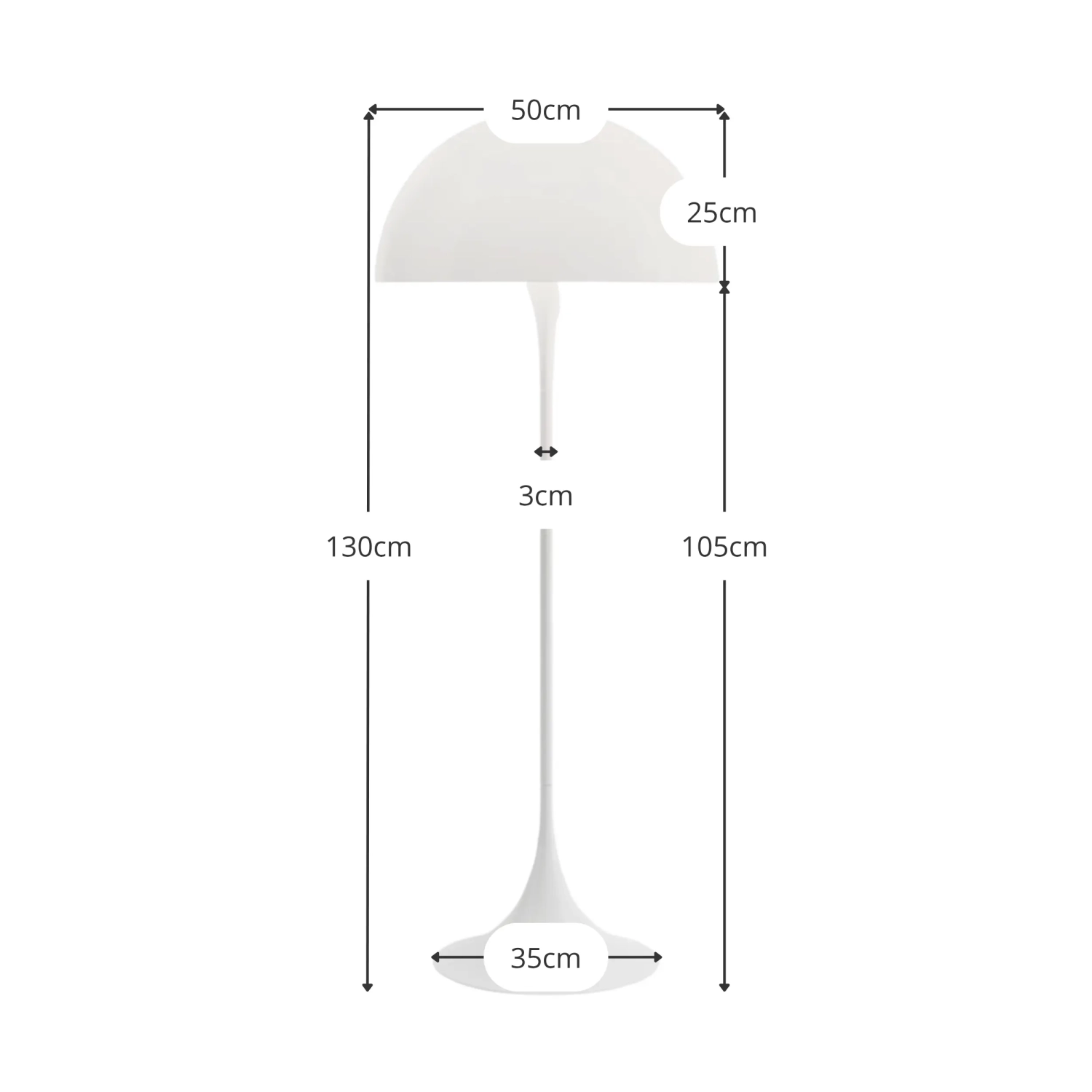 Inspirační stojací lampa Phantella - minimalistická designová lampa