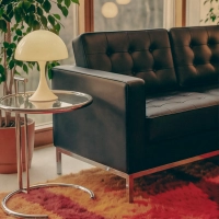 Venice 2-zitsbank in Italiaans leer | Florence Knoll geïnspireerd ontwerp