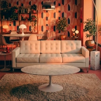 Venice 3-zitsbank in Italiaans leer | Florence Knoll geïnspireerd ontwerp