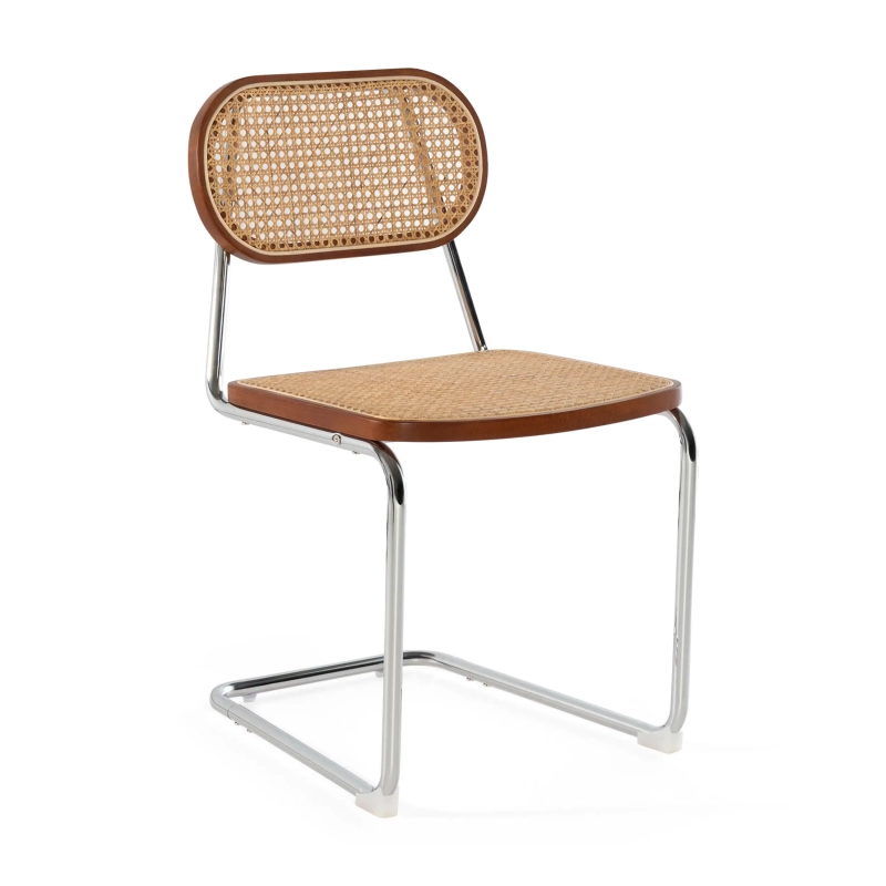Krzesło „Lucio” z naturalnego rattanu z podstawą typu cantilever