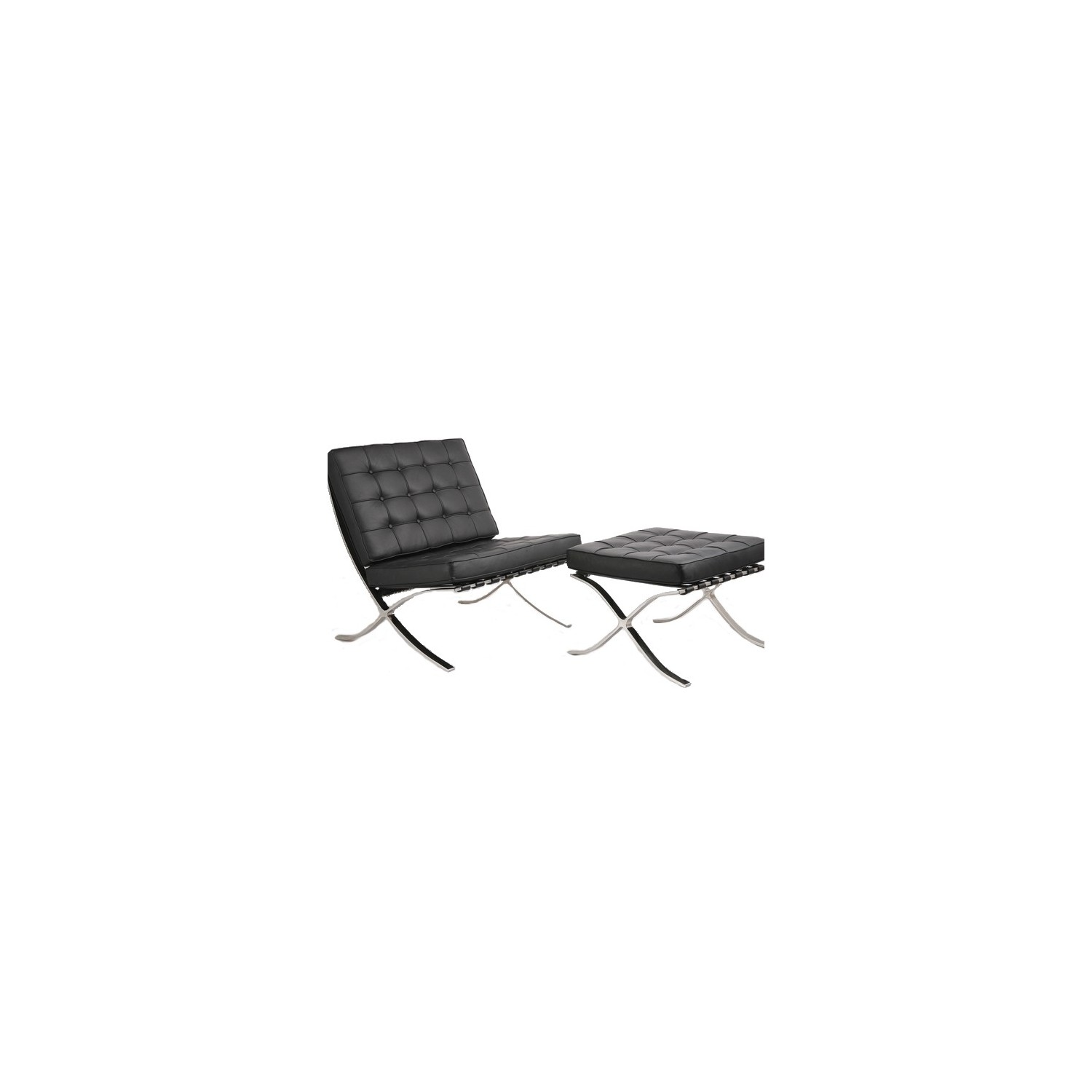 Silla Barcelona Polipiel Con Reposapies
