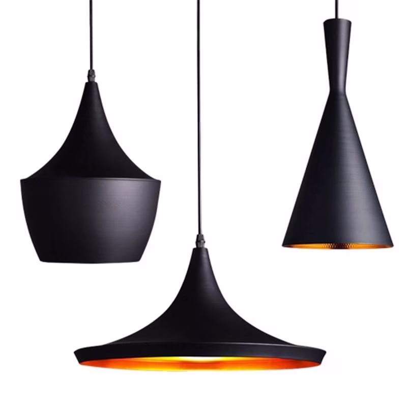 Conjunto de 3 candeeiros suspensos com design em alumínio Dix