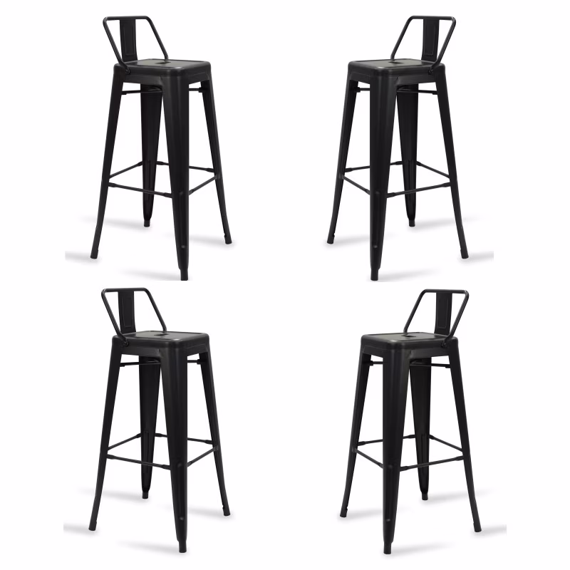 Pacote de 4 banquetas bistrô LB mate 76cm