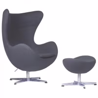 Arne Jacobsen Replica Egg -tuoli ja jalkatuki
