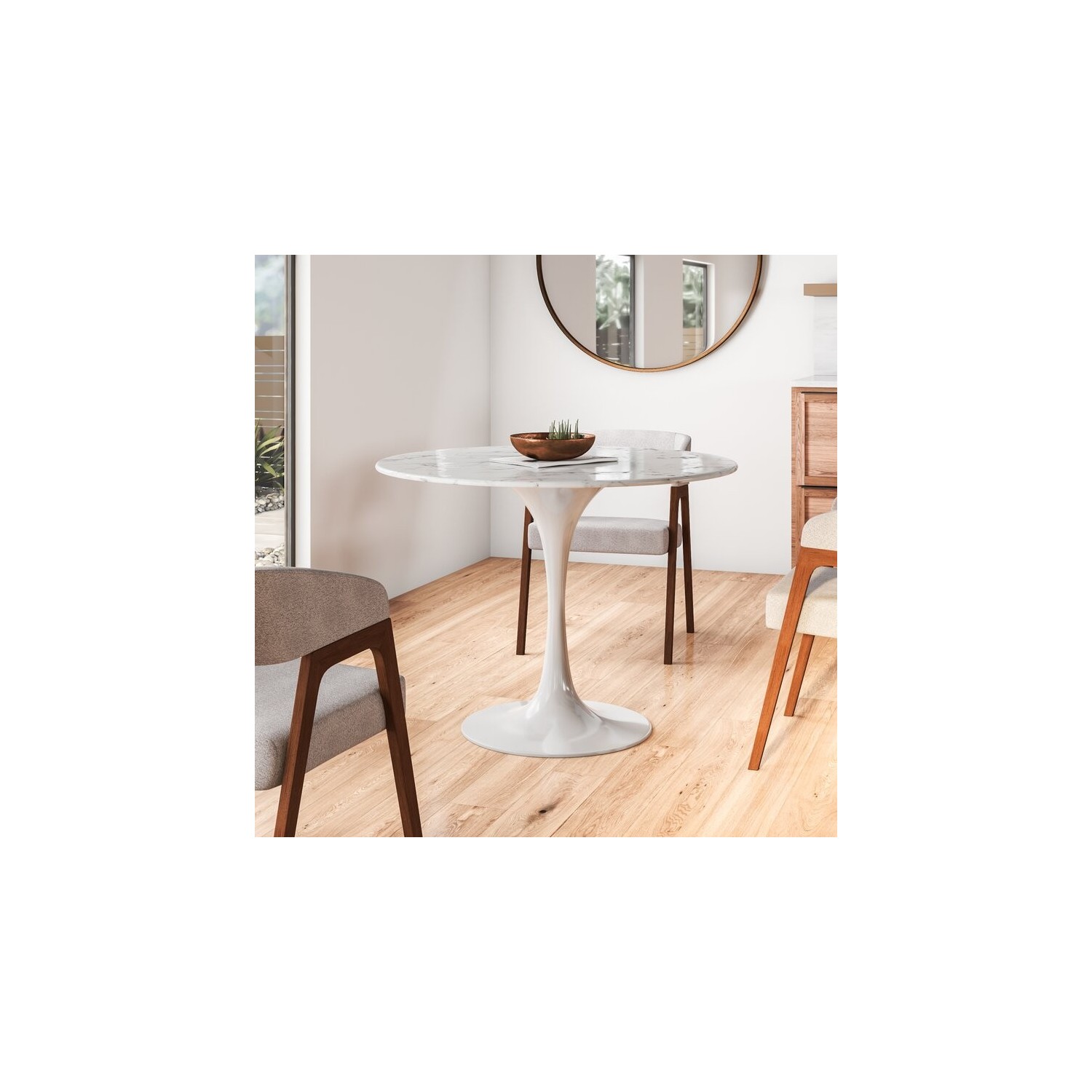 furmod Eettafel Tulp Marmer 80 cm