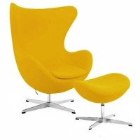 Replica Egg Chair com Apoio para os Pés da designer Arne Jacobsen