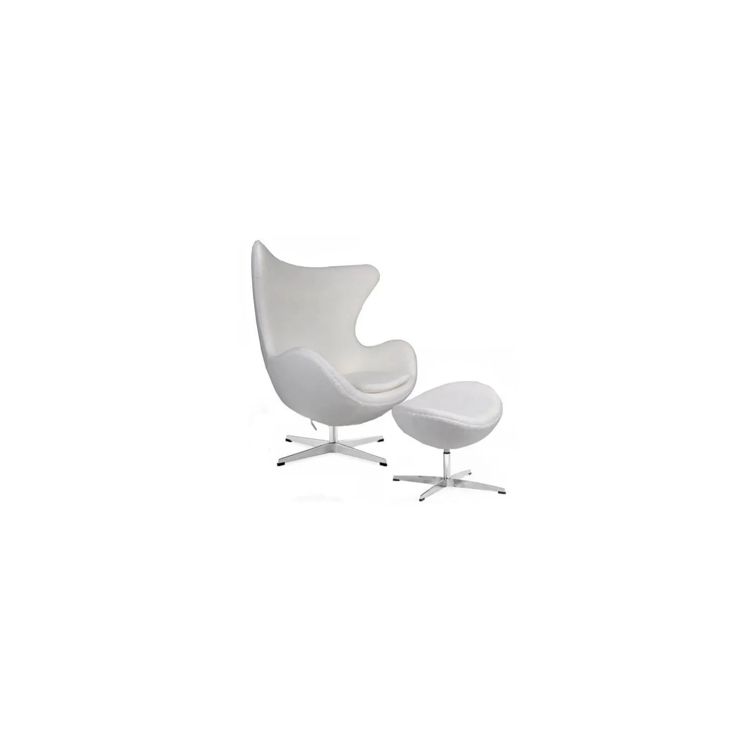 Replika židle na vejce s podnožkou od designéra Arne Jacobsen
