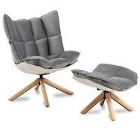 Réplica da poltrona Design Poltrona Husk com apoio para os pés da magnífica designer Patricia Urquiola