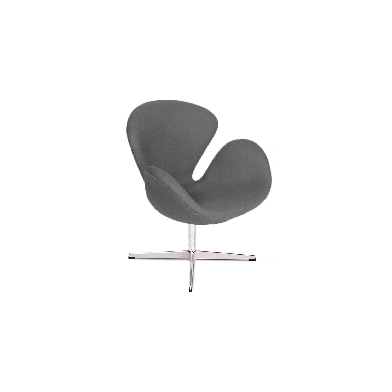 Replica della Swan Chair in cashmere di Arne Jacobsen