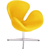 Replica della Swan Chair in cashmere di Arne Jacobsen
