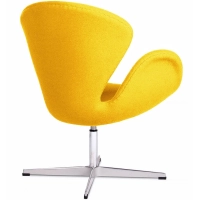 Replica della Swan Chair in cashmere di Arne Jacobsen