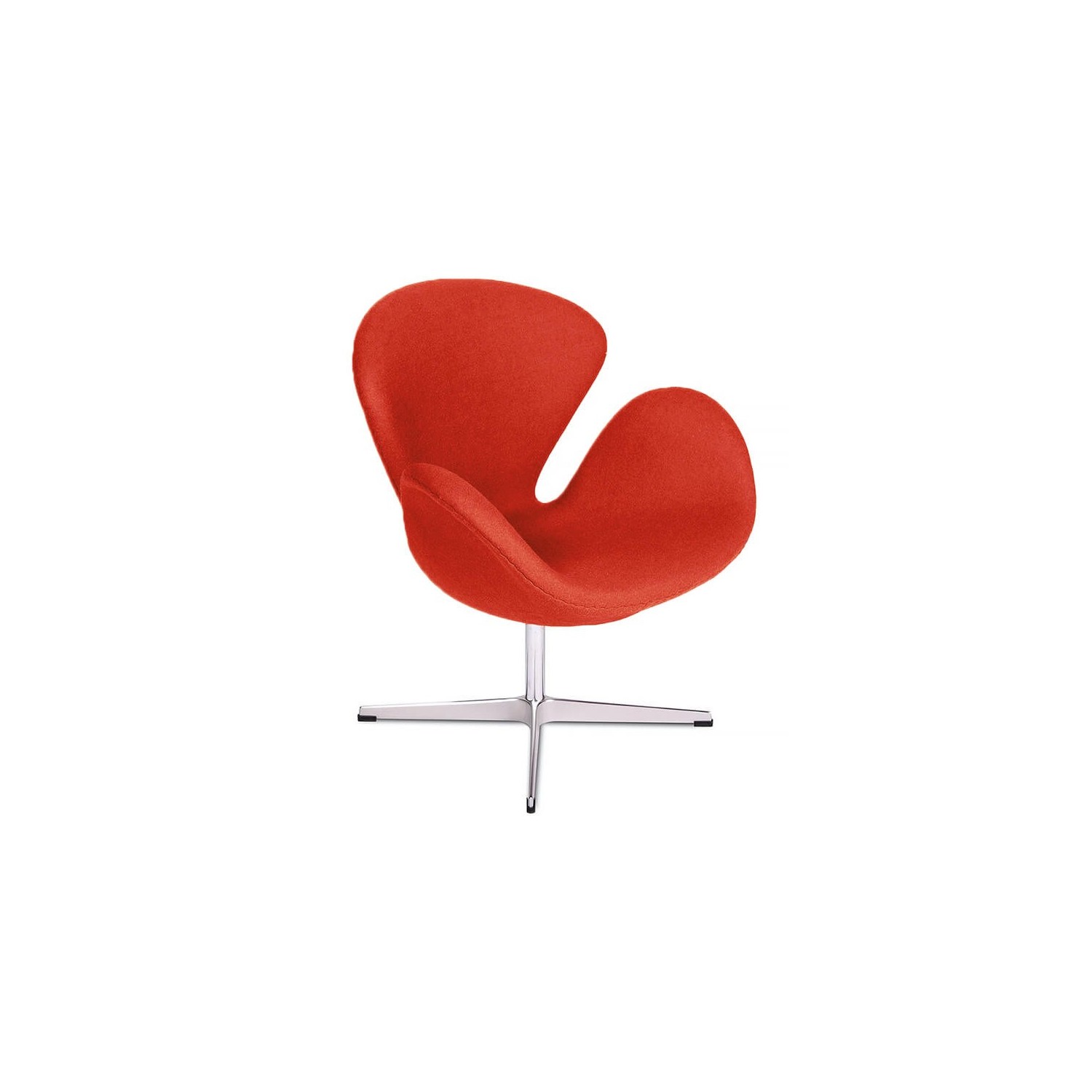 Replica della Swan Chair in cashmere di Arne Jacobsen