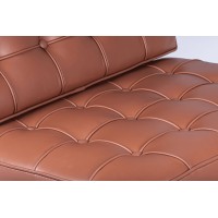 Barcelona Stuhl Replik in Cognac Leder.