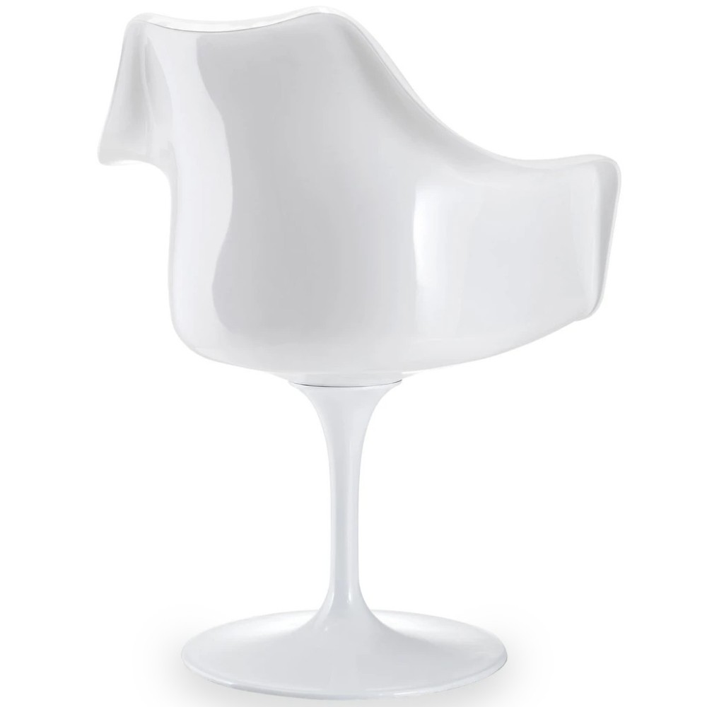 Replik des Stuhls Tulip mit Armlehnen und Kissen