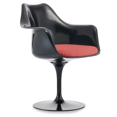 Replica of the Tulip Arms chair totally black with cushion