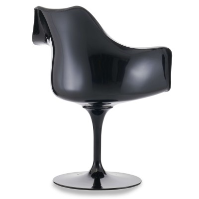 Replica of the Tulip Arms chair totally black with cushion