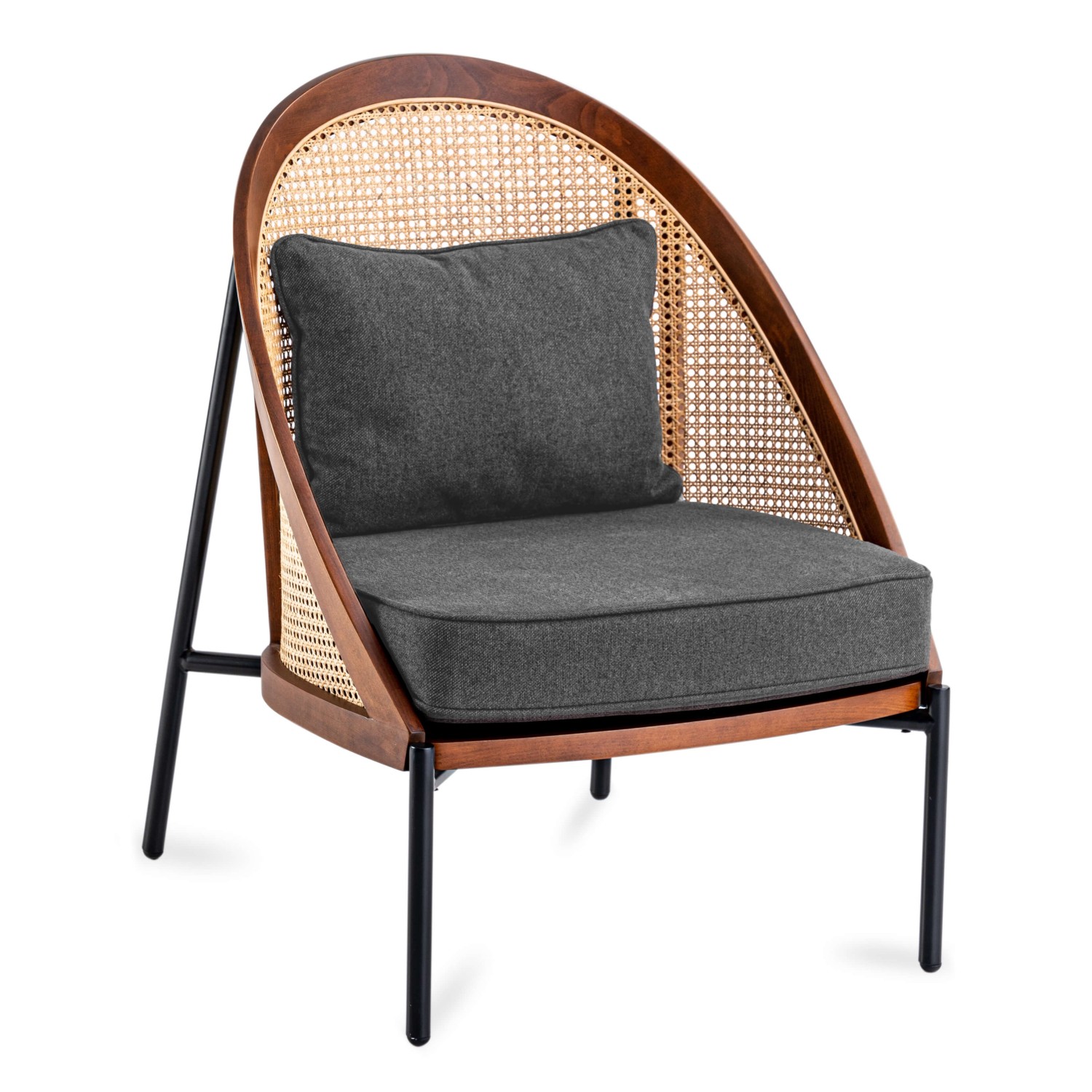 Silla Robín en ratán natural y cojín de algodón con estilo nórdico