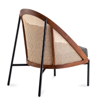 Silla Robín en ratán natural y cojín de algodón con estilo nórdico