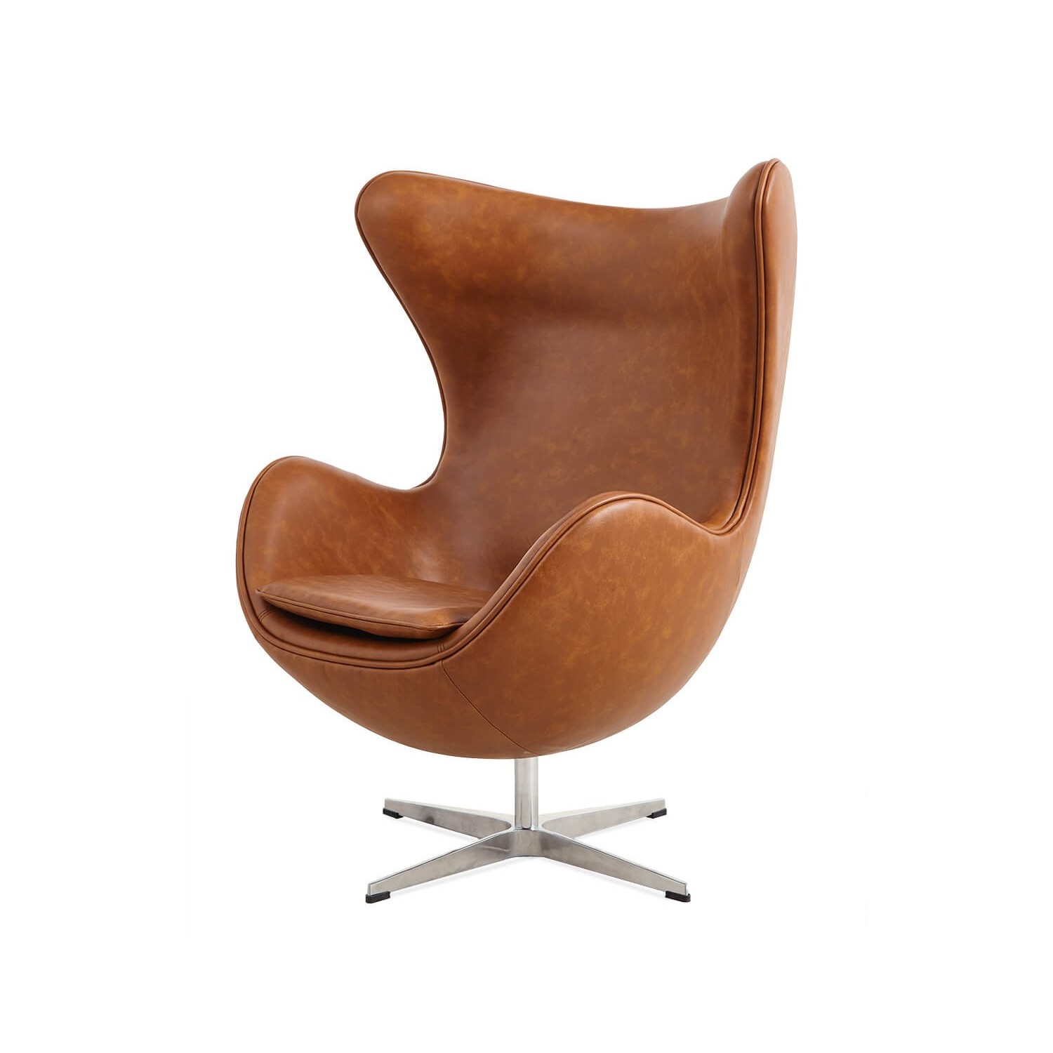 Replica Egg Chair em couro vintage envelhecido