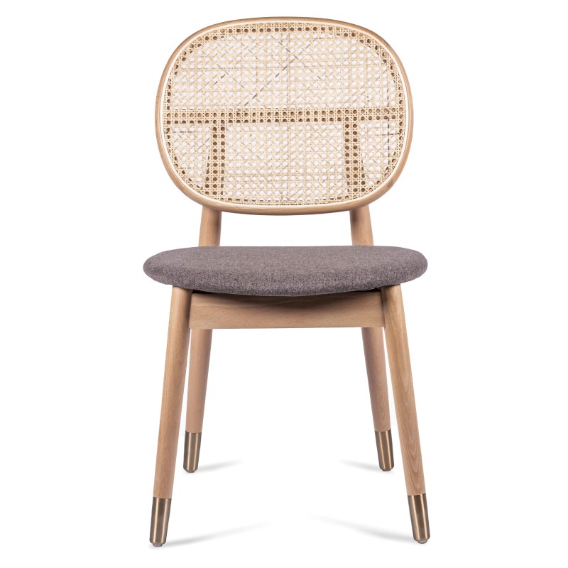 Silla Marsh en Ratán Natural y Cojín de Algodón estilo vintage