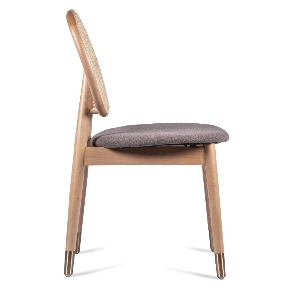 Křeslo Marsh v přírodním ratanu a bavlněném polštáři ve vintage stylu