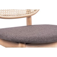 Křeslo Marsh v přírodním ratanu a bavlněném polštáři ve vintage stylu