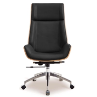 Silla oficina Nordic Highback en Piel Italiana