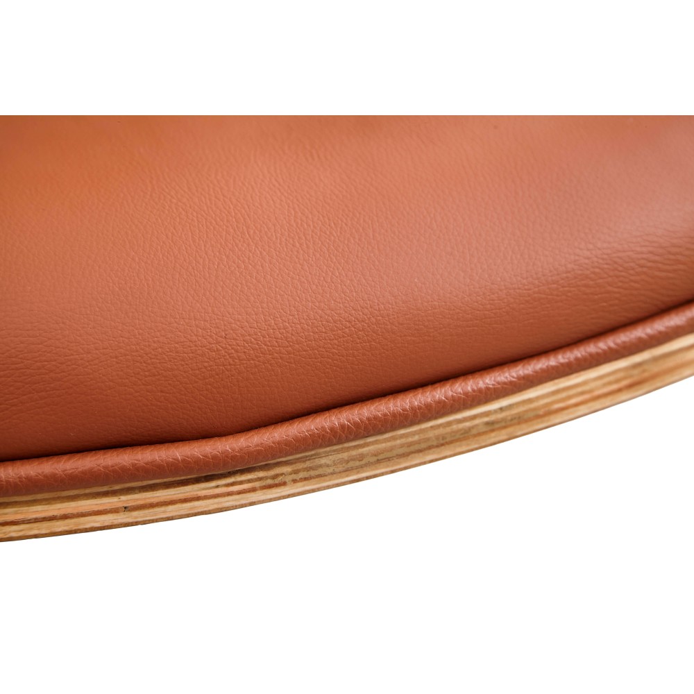 Nordic bureaustoel met hoge rugleuning in Italiaans leer