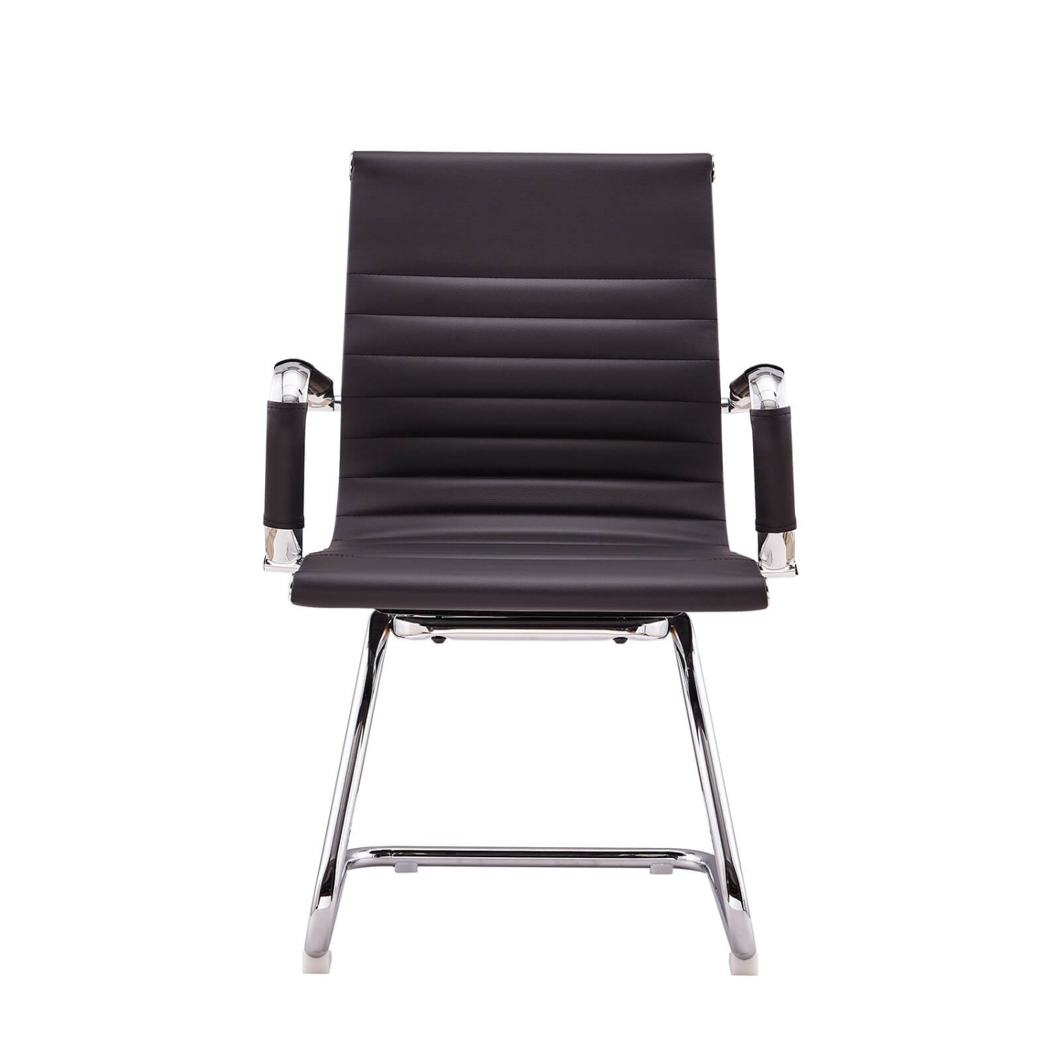 Chaise de Bureau Alu Lowback Fixed Edition en Similicuir