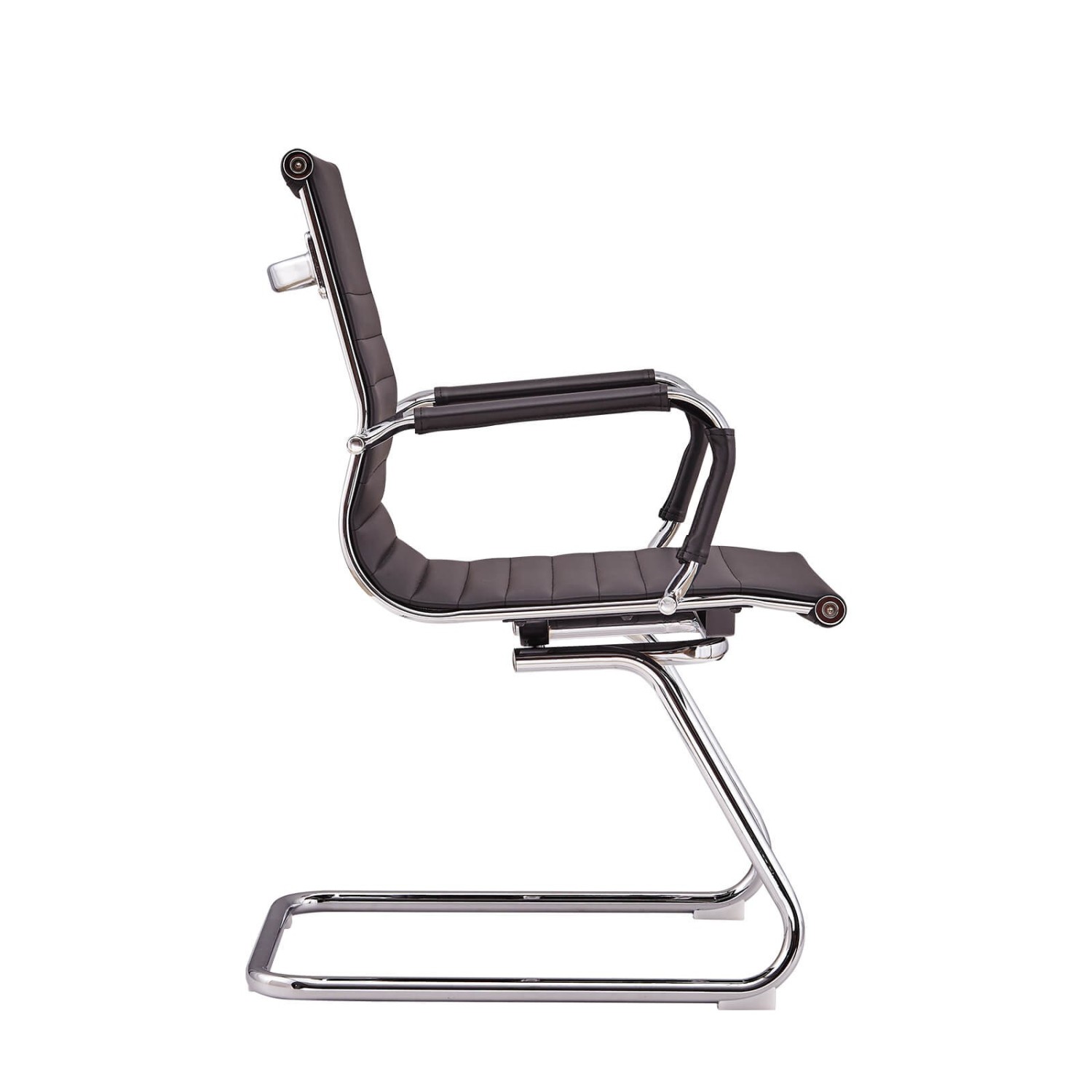 Chaise de Bureau Alu Lowback Fixed Edition en Similicuir