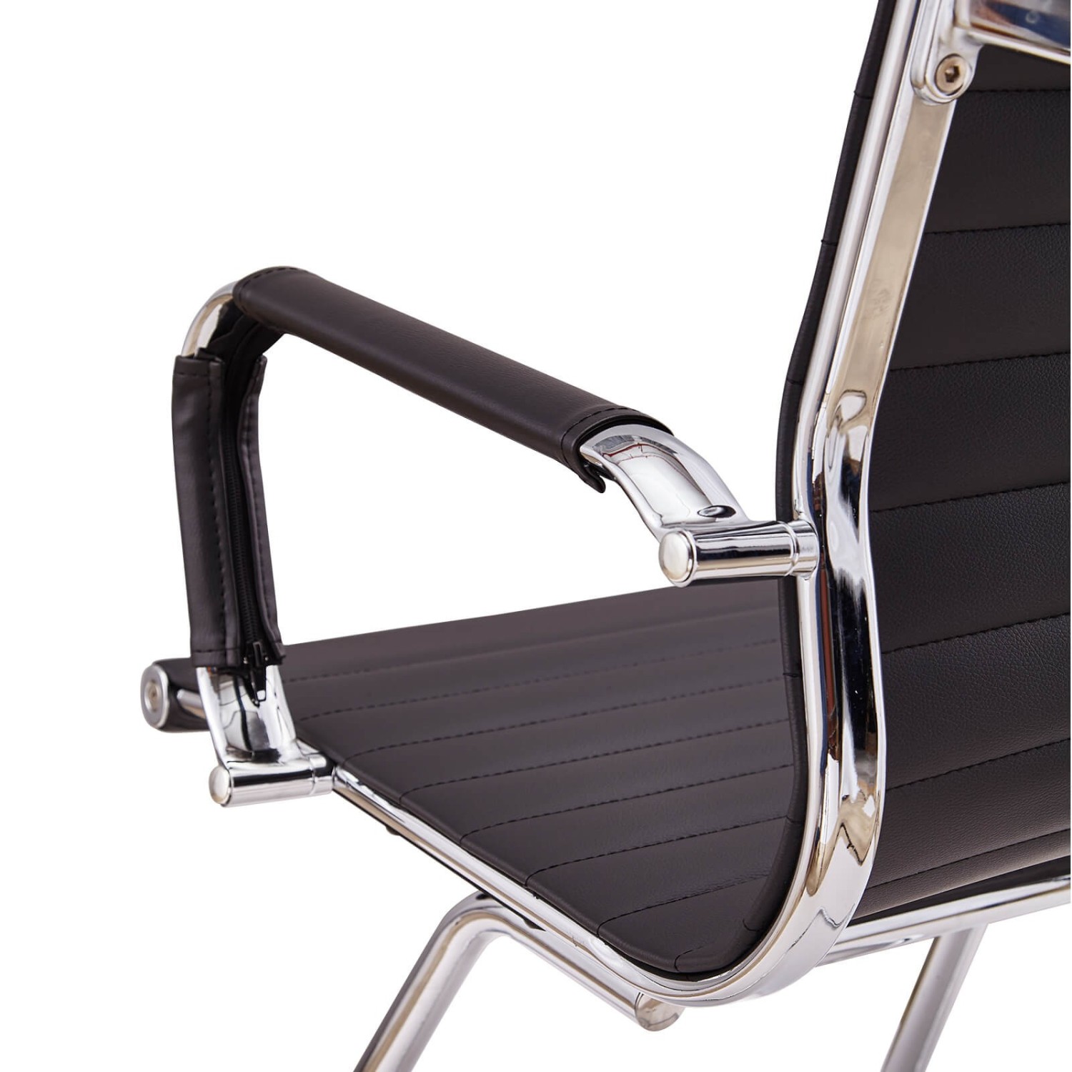 Chaise de Bureau Alu Lowback Fixed Edition en Similicuir