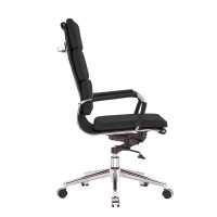 Cadeira de escritório almofada macia com encosto alto em couro sintético